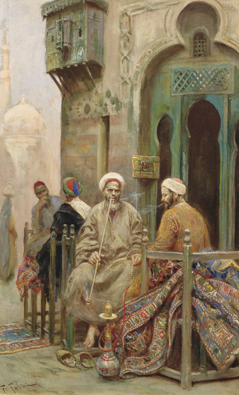 The Afternoon Smoke, ca 1888 (olja på duk) av Fabio Fabbi