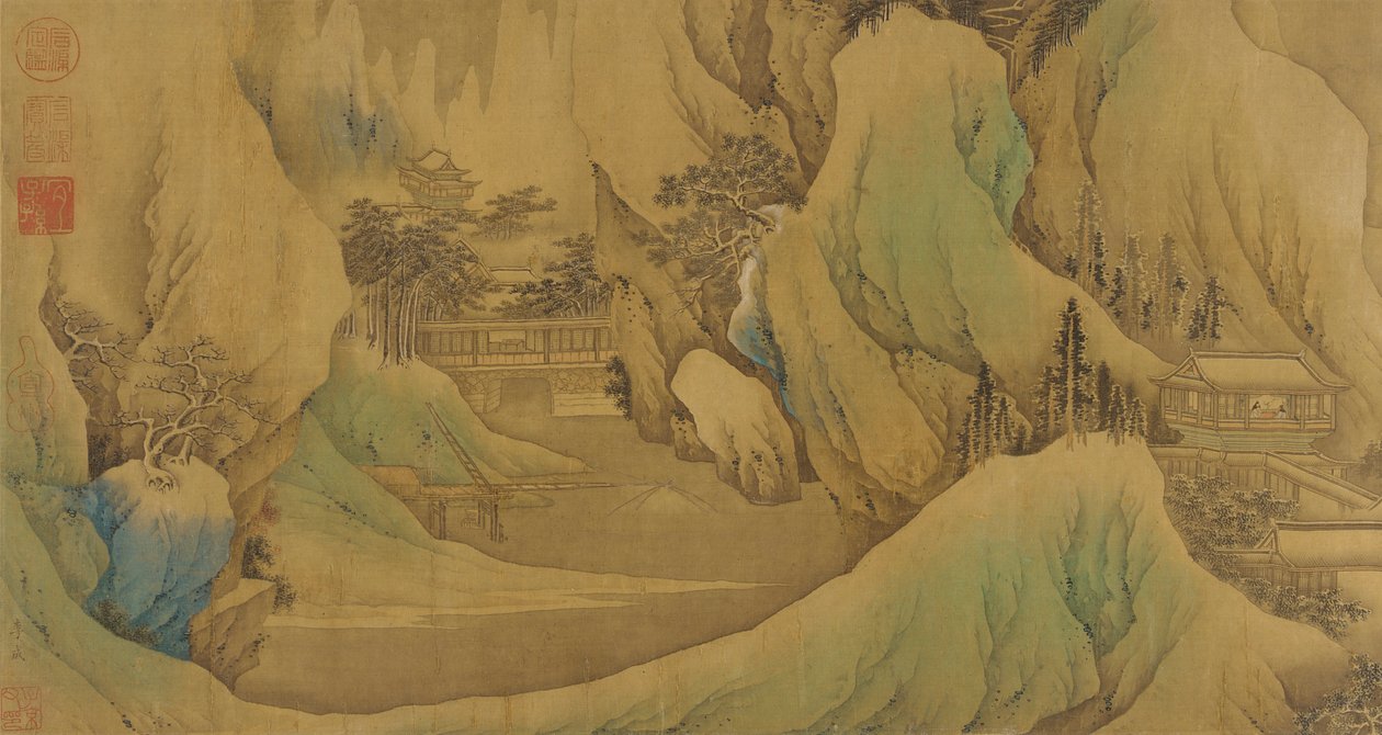 Reser vid gryningen i de snöiga foten, Qingdynastin, 1600-talet. av Fan Qi