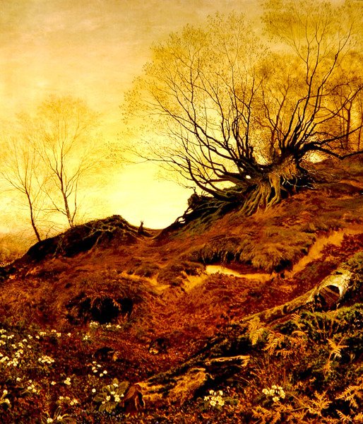 On Leith Hill, Surrey (olja på duk) av Fanny Mearns