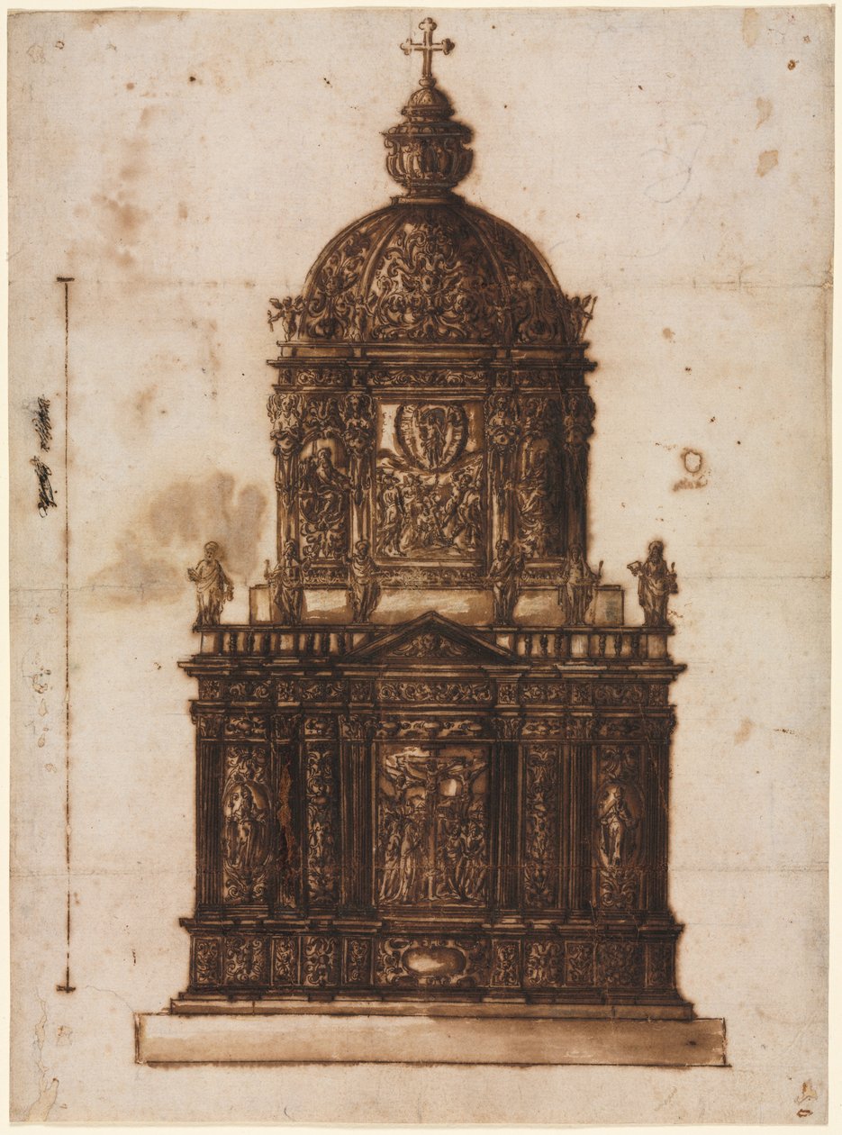 Design för ett Ciborium, 1600-tal. av Fantoni Family Workshop