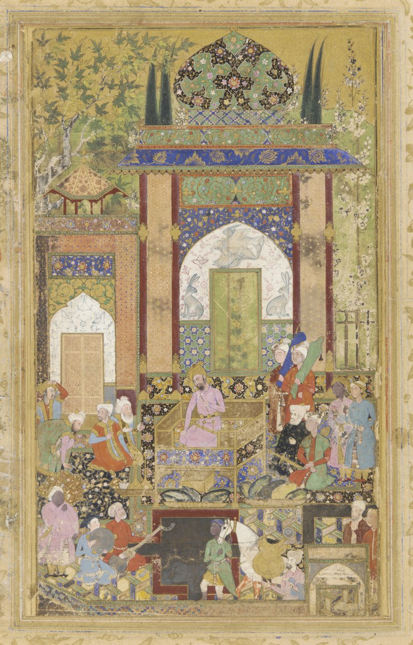 Babur får en hovman, 1580-85 av Farrukh Beg