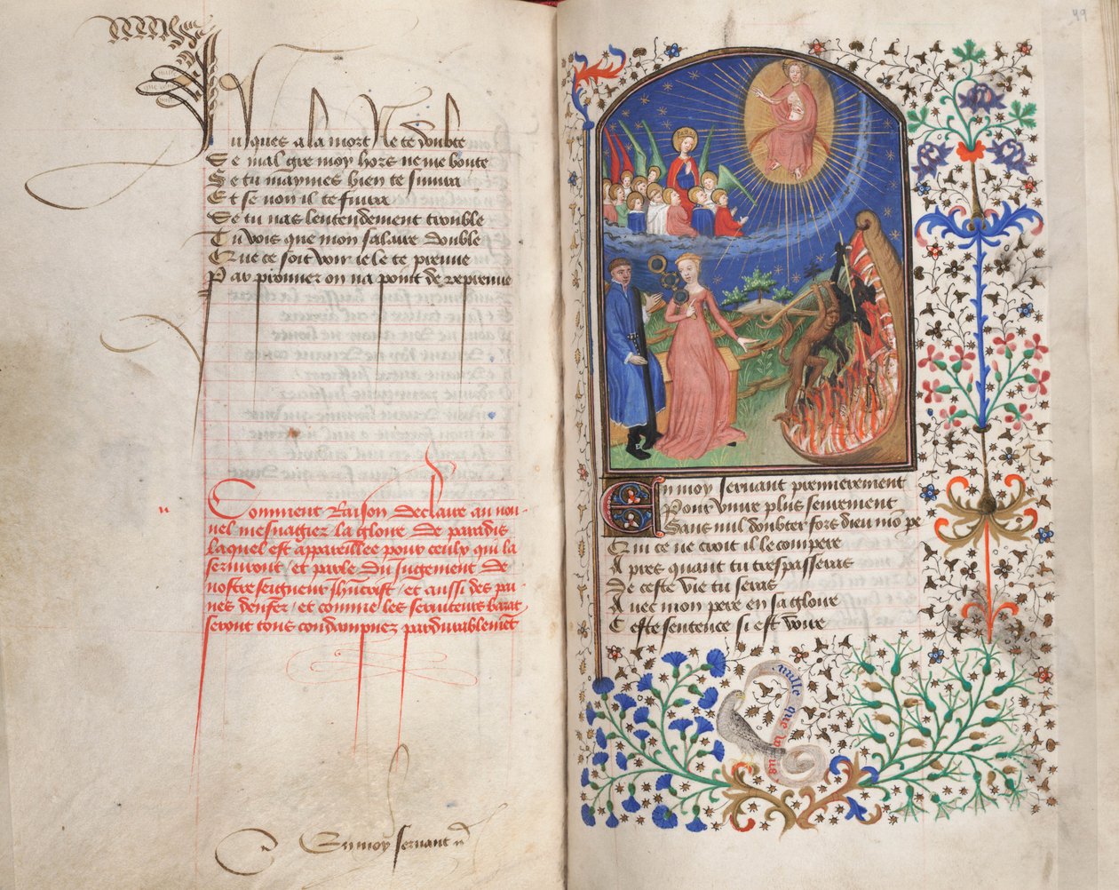 Fattigdomens eller rikedomens väg, ca 1425-50 (tempera på veläng) av Fastolf Master