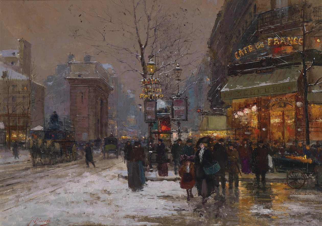 Vinterlandskap i Paris av Fausto Giusto