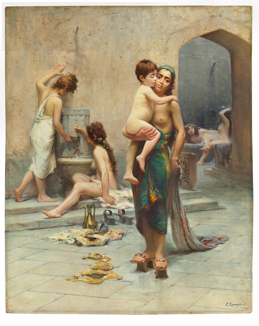Hamam - badrummet, ca 1891-1902 (olja på duk) av Fausto Zonaro