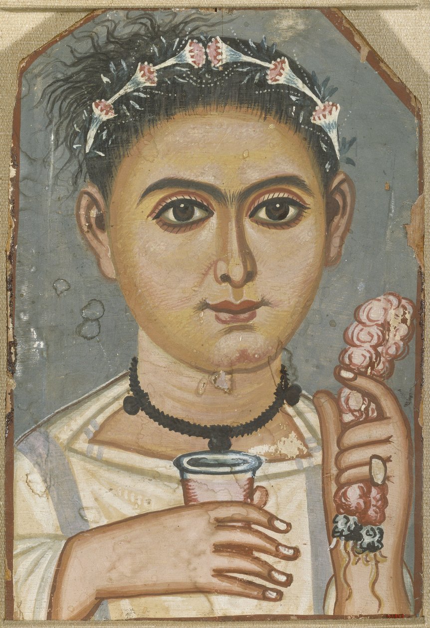 Pojke med en blomkrans i håret, ca 200-230 av Fayum mummy portraits