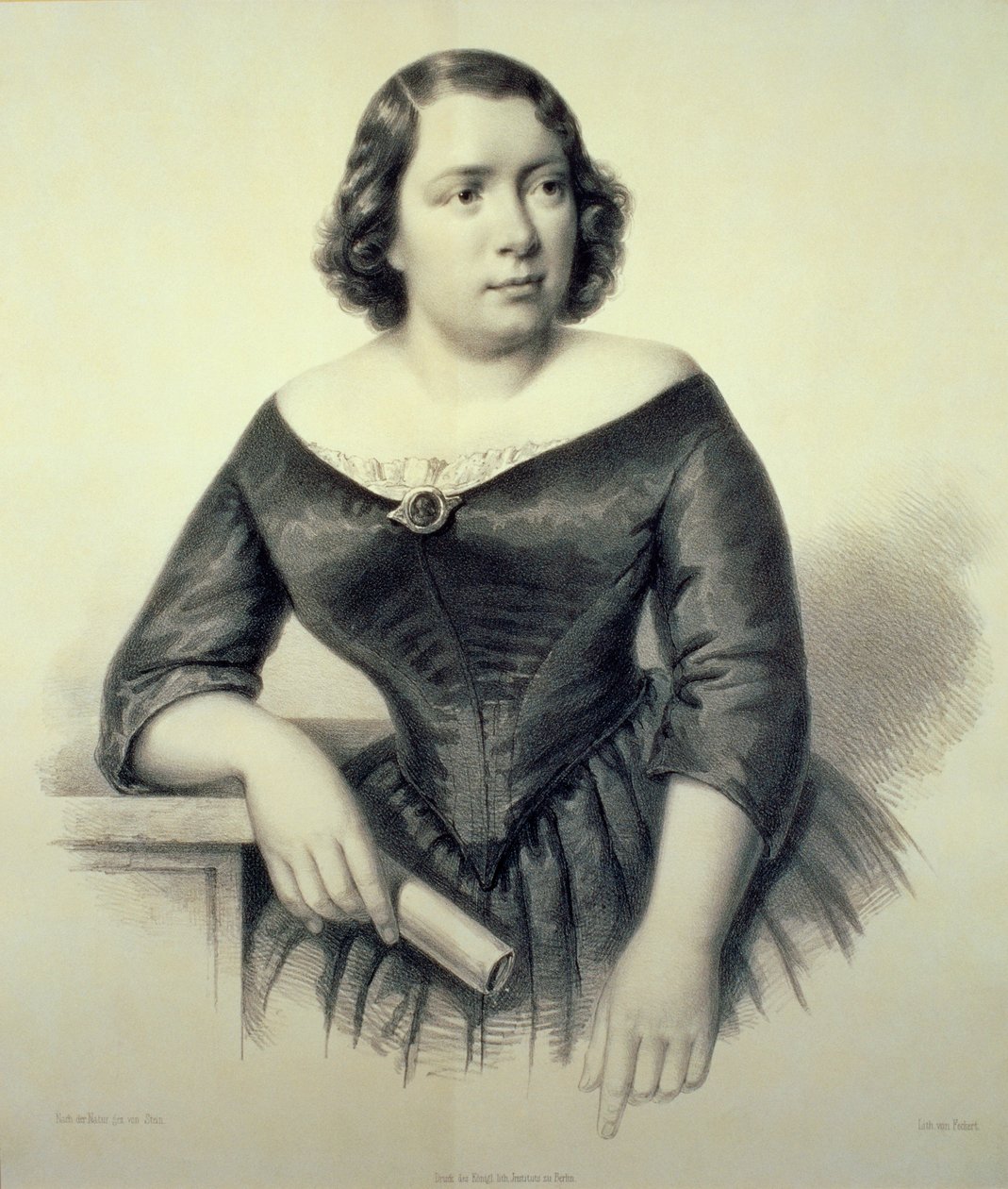 Maria Alboni - porträtt av det italienska kontraltet, 6 mars 1823 - 23 juni 1894 av Feckert Feckert