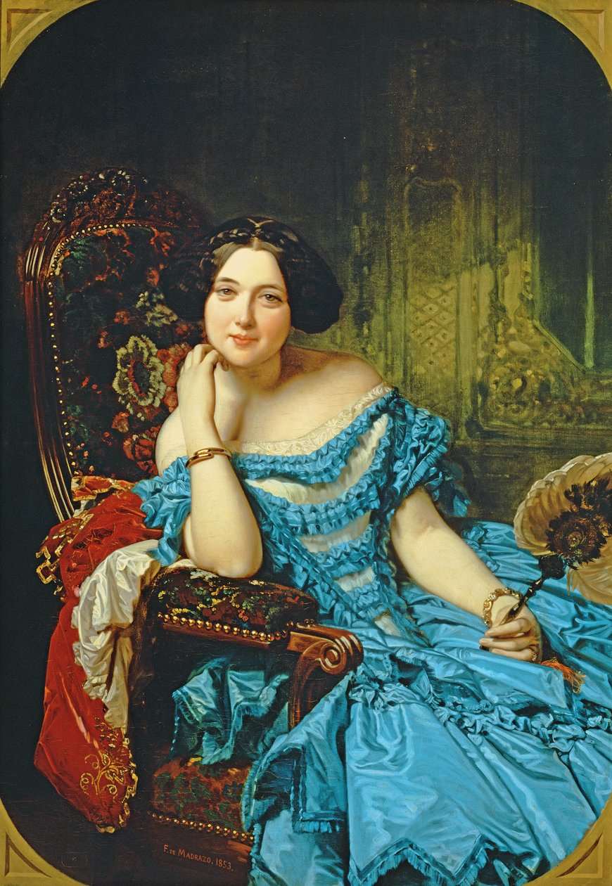 Porträtt av Amalia de Llano y Dotres, grevinnan av Vilches, 1853 av Federico de Madrazo y Kuntz