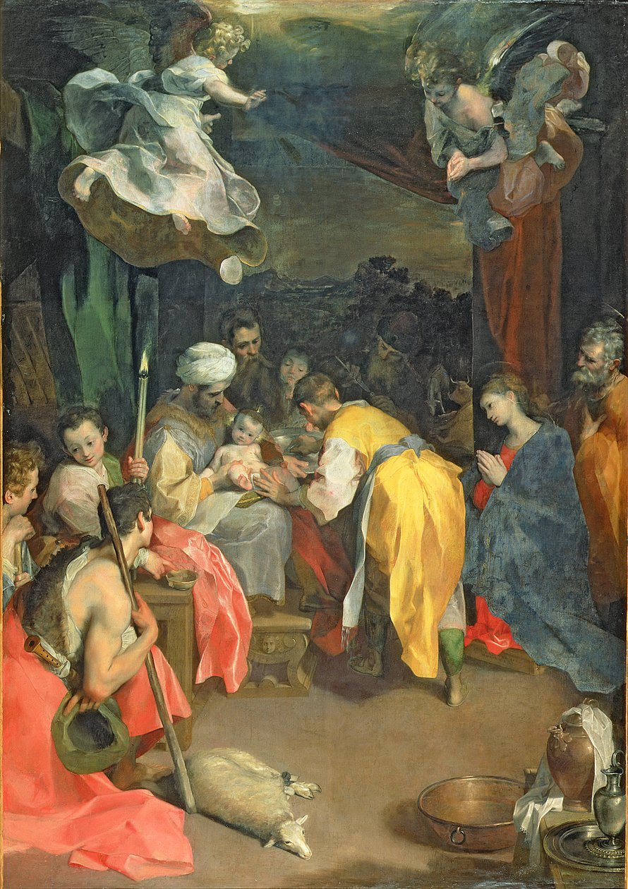 Kristi omskärelse, 1590 olja på duk detalj av 83818 av Federico Fiori Barocci or Baroccio