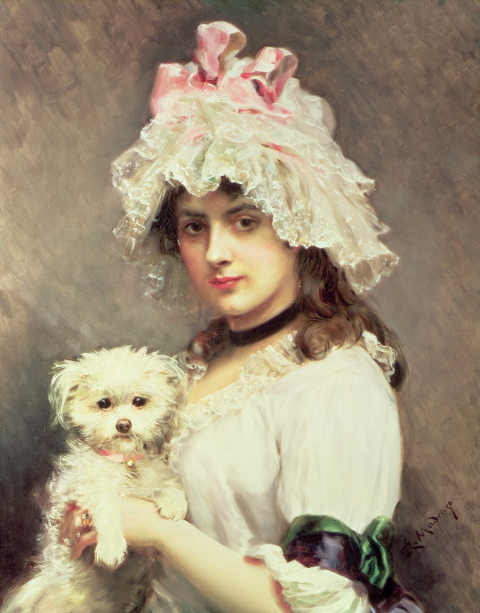 Flicka med en knähund av Federico de Madrazo y Kuntz
