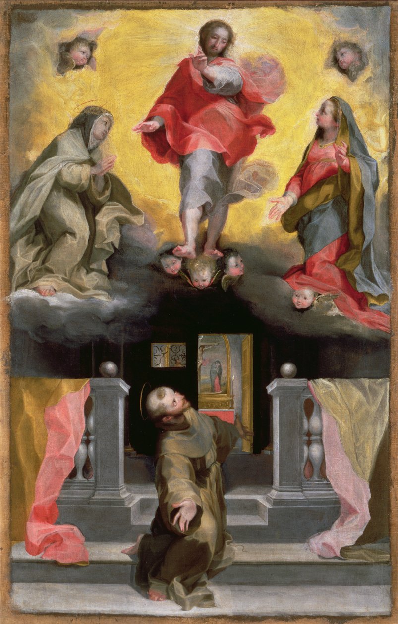 Kristus förlåter den helige Franciskus i en vision av Federico Barocci