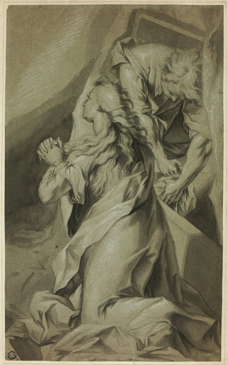 Knästående Magdalena och gravskötare av Federico Barocci