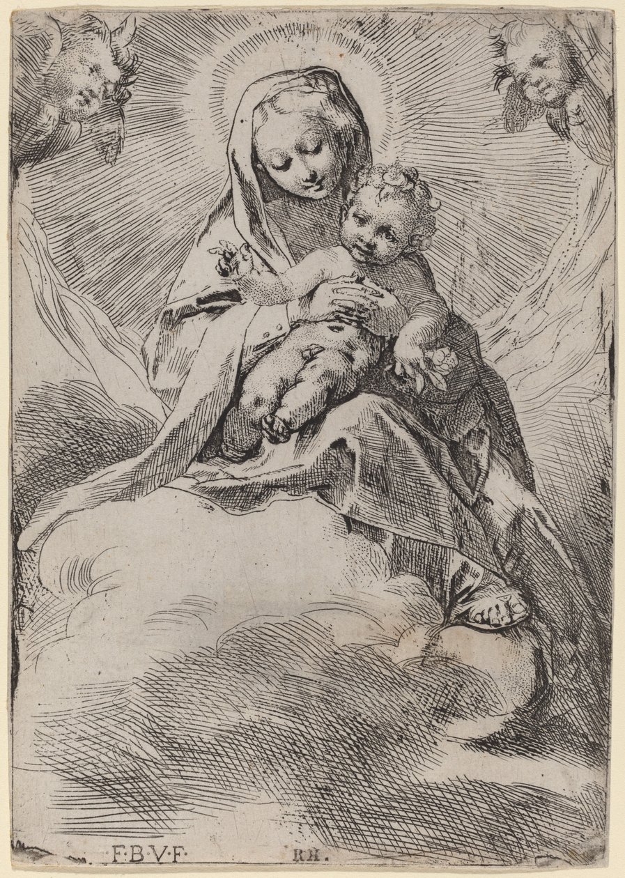 Madonna i molnen. av Federico Barocci