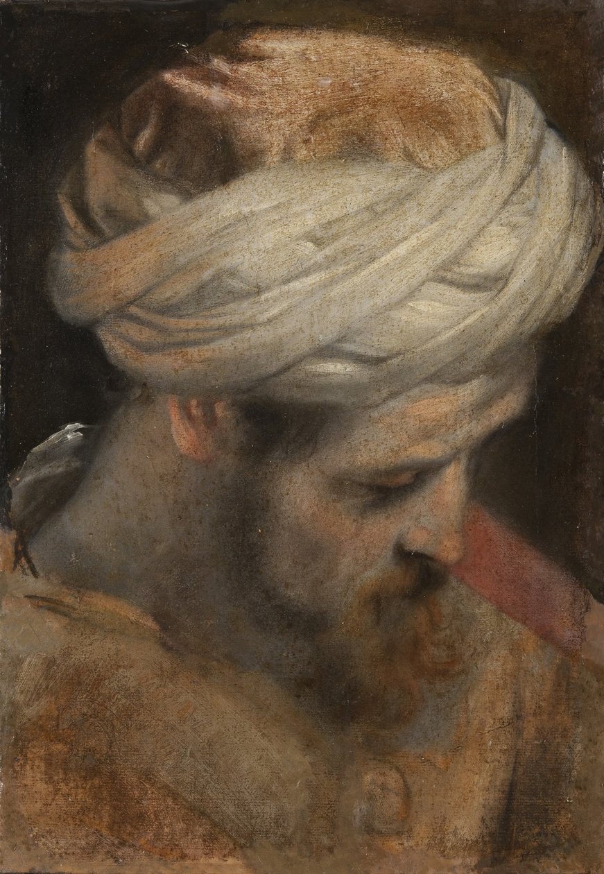 En prästs huvud, studie till Omskärelsen av Federico Barocci