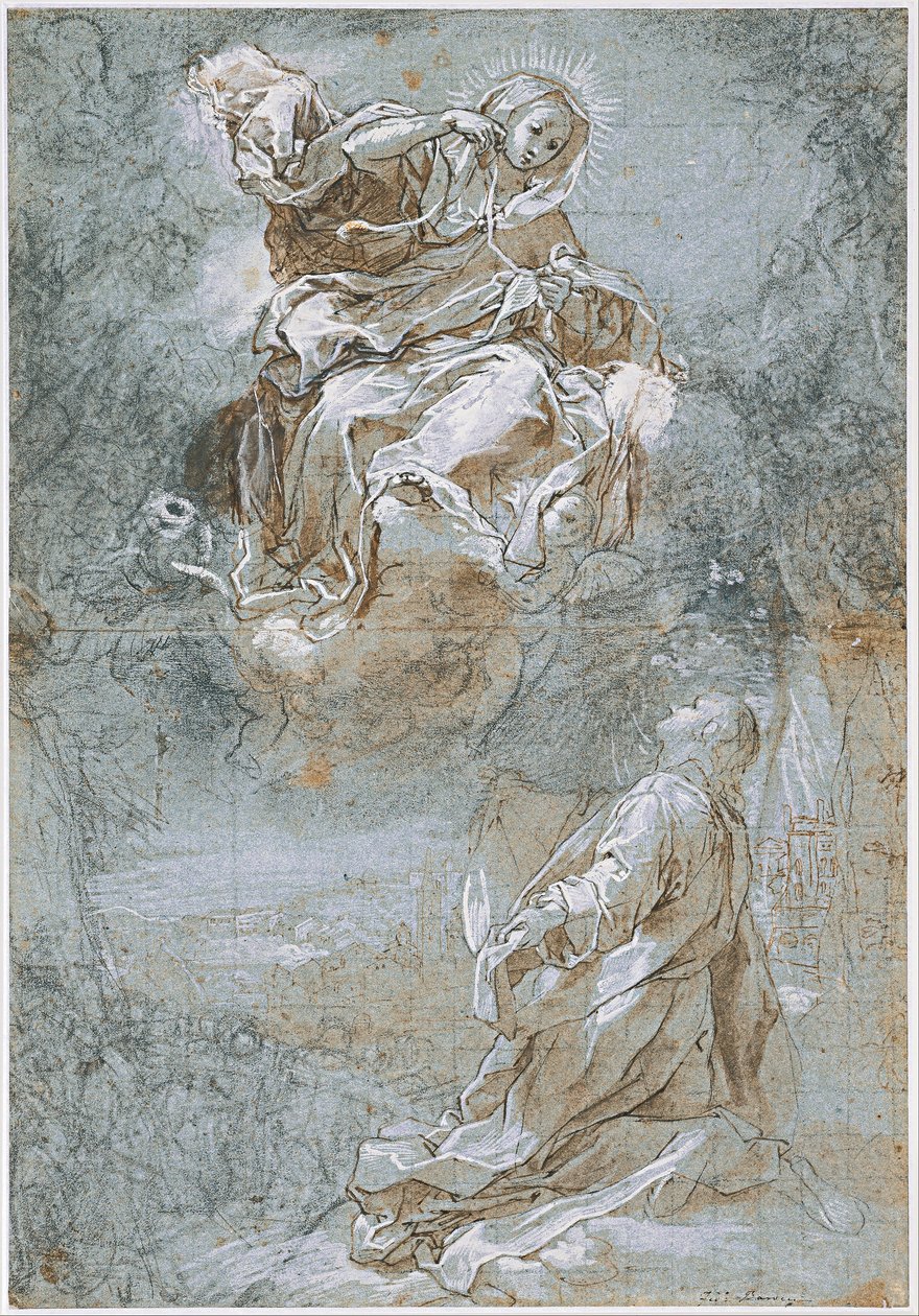 Miraklet med det heliga bältet (recto), ca 1600-1610 av Federico Barocci