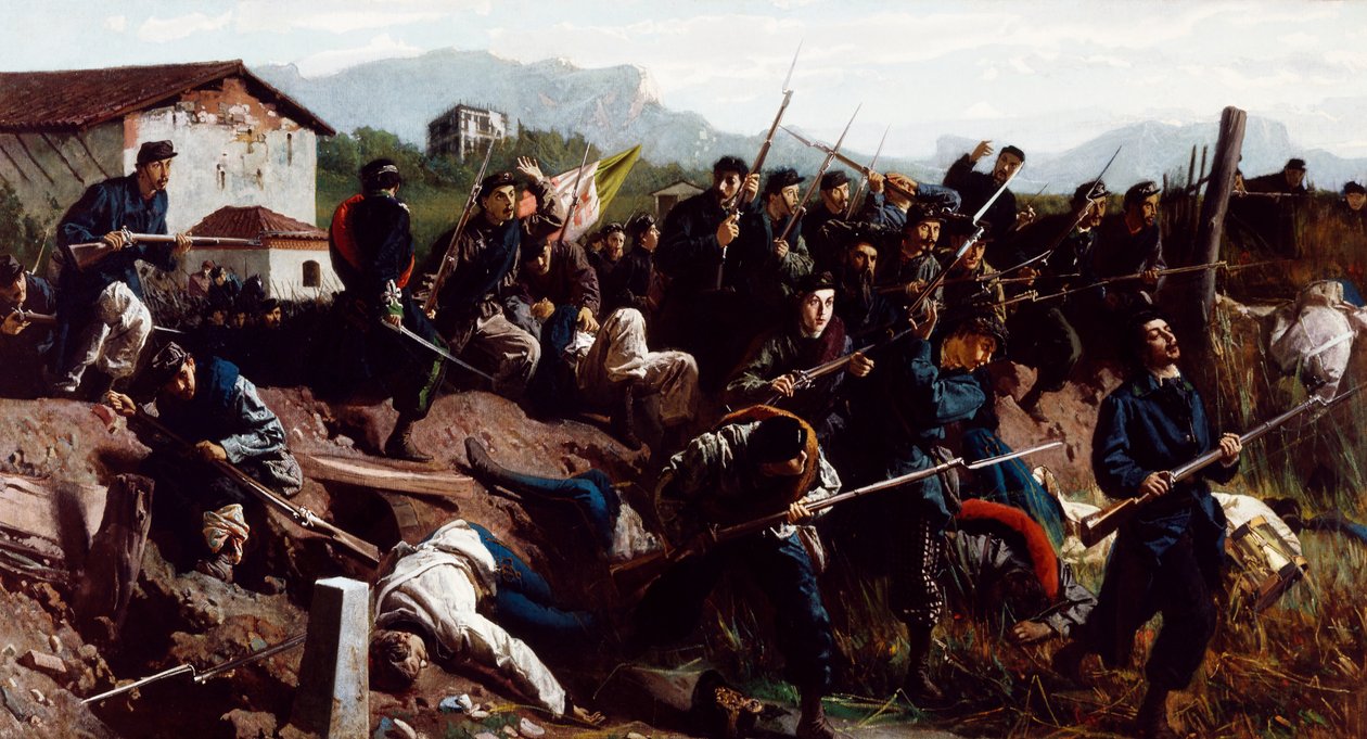 Slaget vid Varese, ca 1862 (olja på duk) av Federico Faruffini