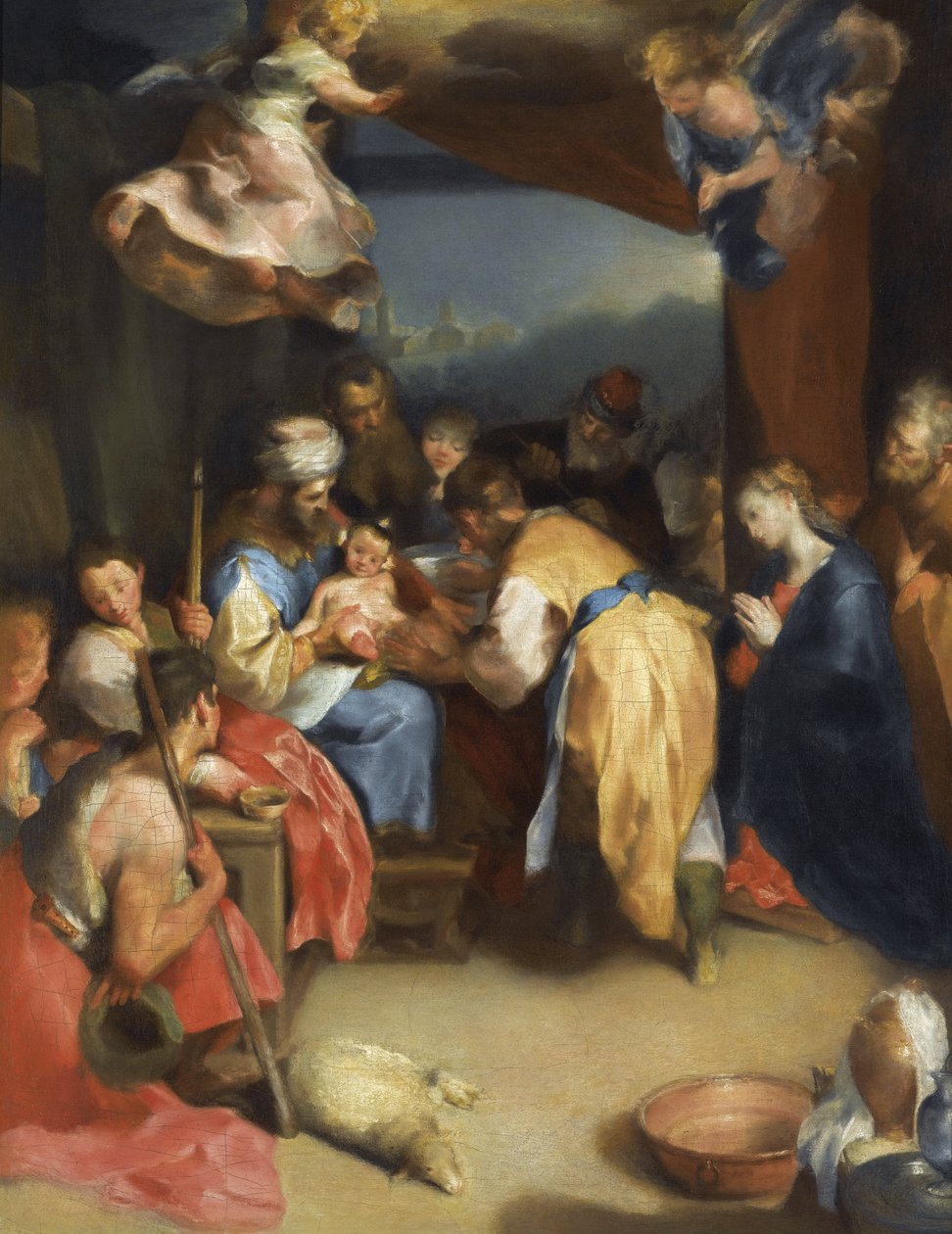Jesu omskärelse - Kristi omskärelse - Barocci, Federigo (1528-1612) - Olja på duk - 81,8x63,7 - Privat samling av Federico Fiori Barocci or Baroccio