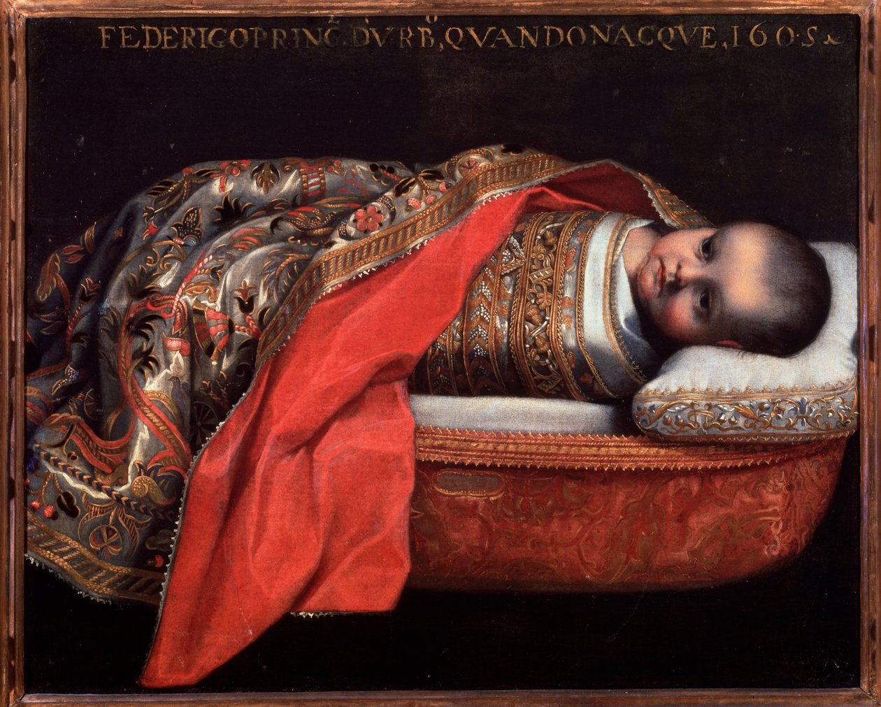 Porträtt av Federico Ubaldo della Rovere, hertig av Urbino (spädbarn) - Målning av Federico Fiori Barocci or Baroccio