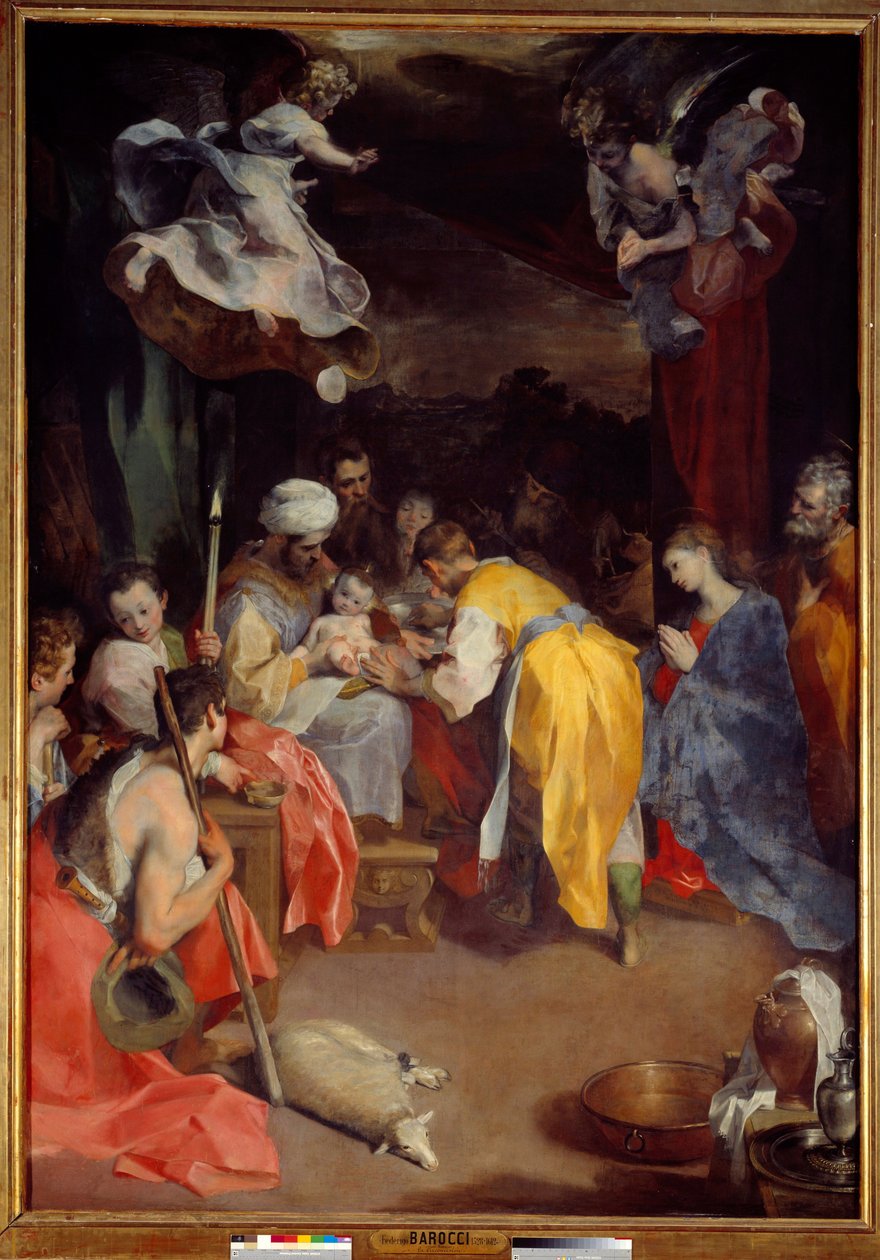 Jesu omskärelse Målning av Federico Barocci (1526/35-1612) känd som Le Baroche Dim. 3,5x2,5 m av Federico Fiori Barocci or Baroccio
