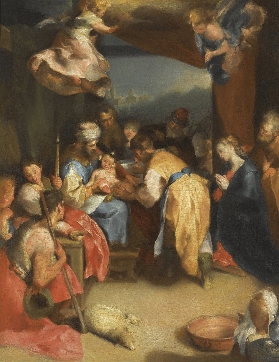 Kristi omskärelse par Barocci, Federigo (1528-1612). Olja på duk, storlek: 81,8x63,7, , Privat samling av Federico Fiori Barocci or Baroccio