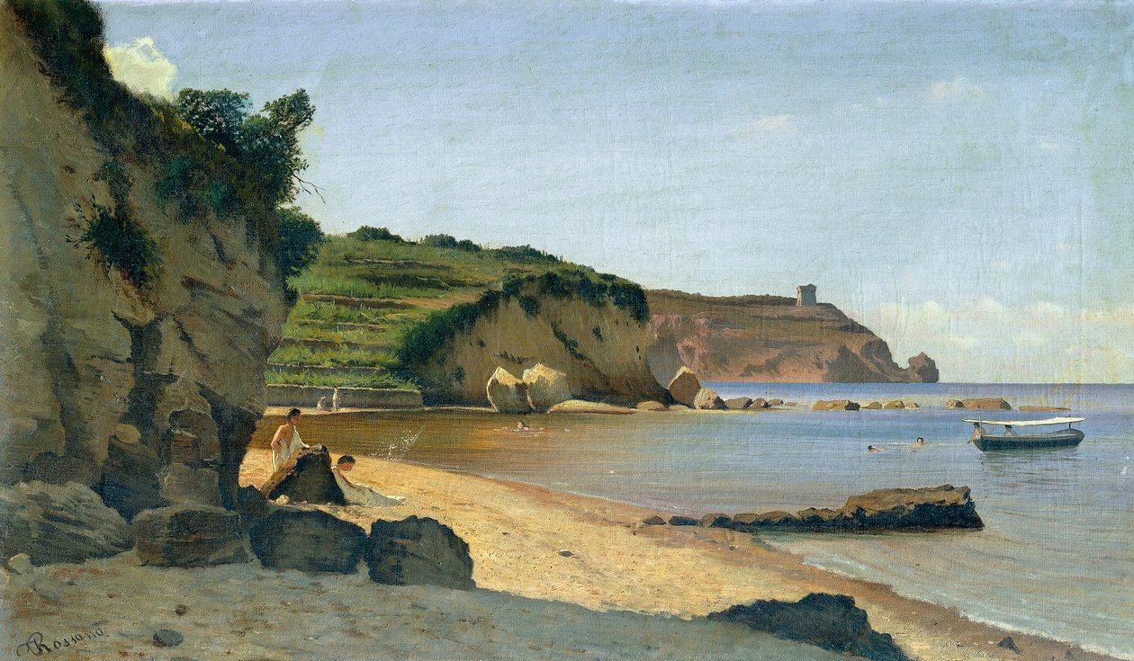 Södra småbåtshamnen, av Federico Rossano (1835-1912), olja på duk, 34x59 cm. av Federico Rossano