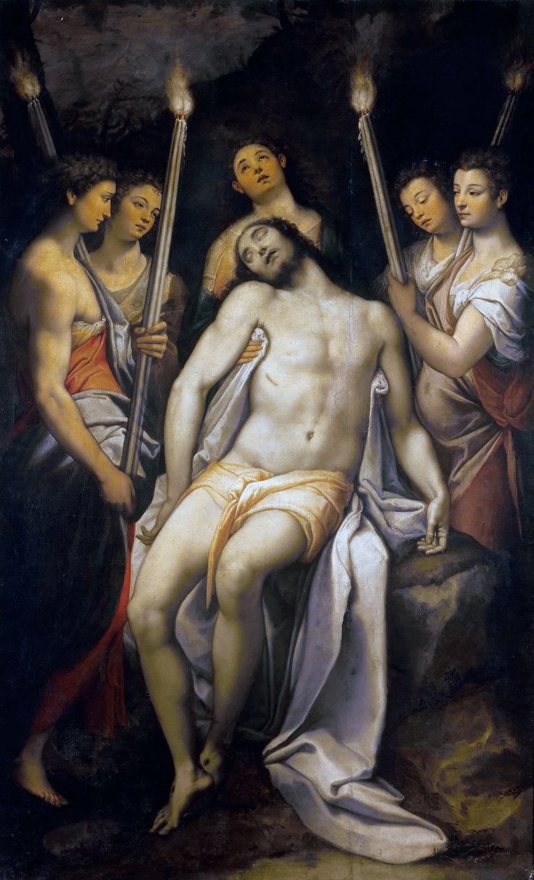 Död Kristus stödd av änglar, 1566-1568. av Federico Zuccari