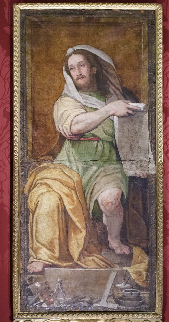 Porträtt av Rafael som Jesaja, ca 1593 (olja på läder) av Federico Zuccari