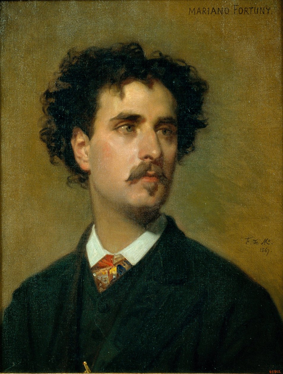Porträtt av Mariano Fortuny y Madrazo (1871-1949) - Målning av Federico de Madrazo y Kuntz (1815-1894) - 1867 - Olja på duk - 54x42,5 - Museu Nacional d