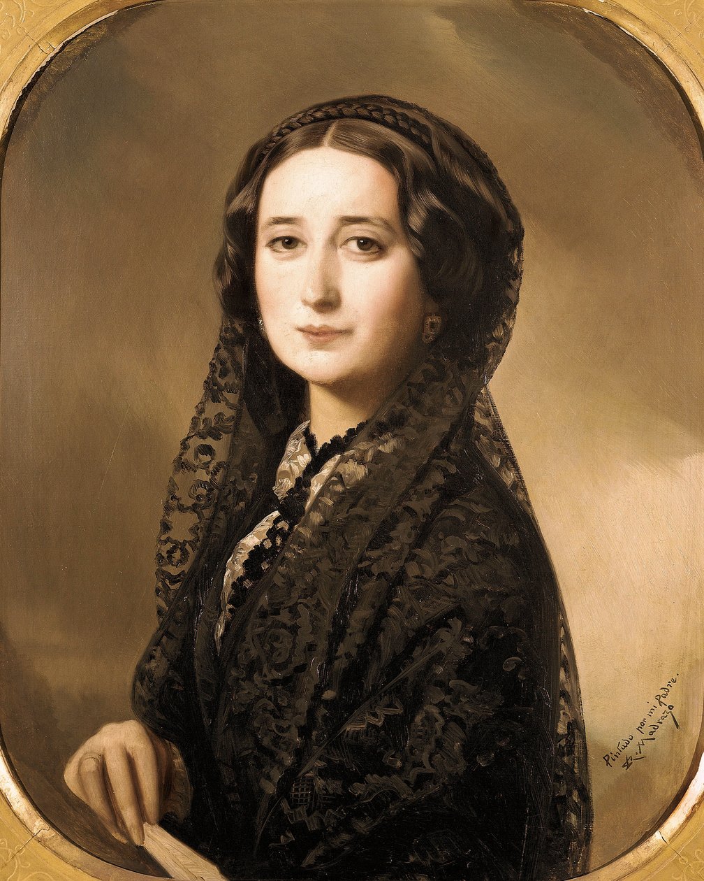 "Porträtt av den spanska poeten Carolina Coronado (1823-1911)" (målning) av Federico de Madrazo y Kuntz
