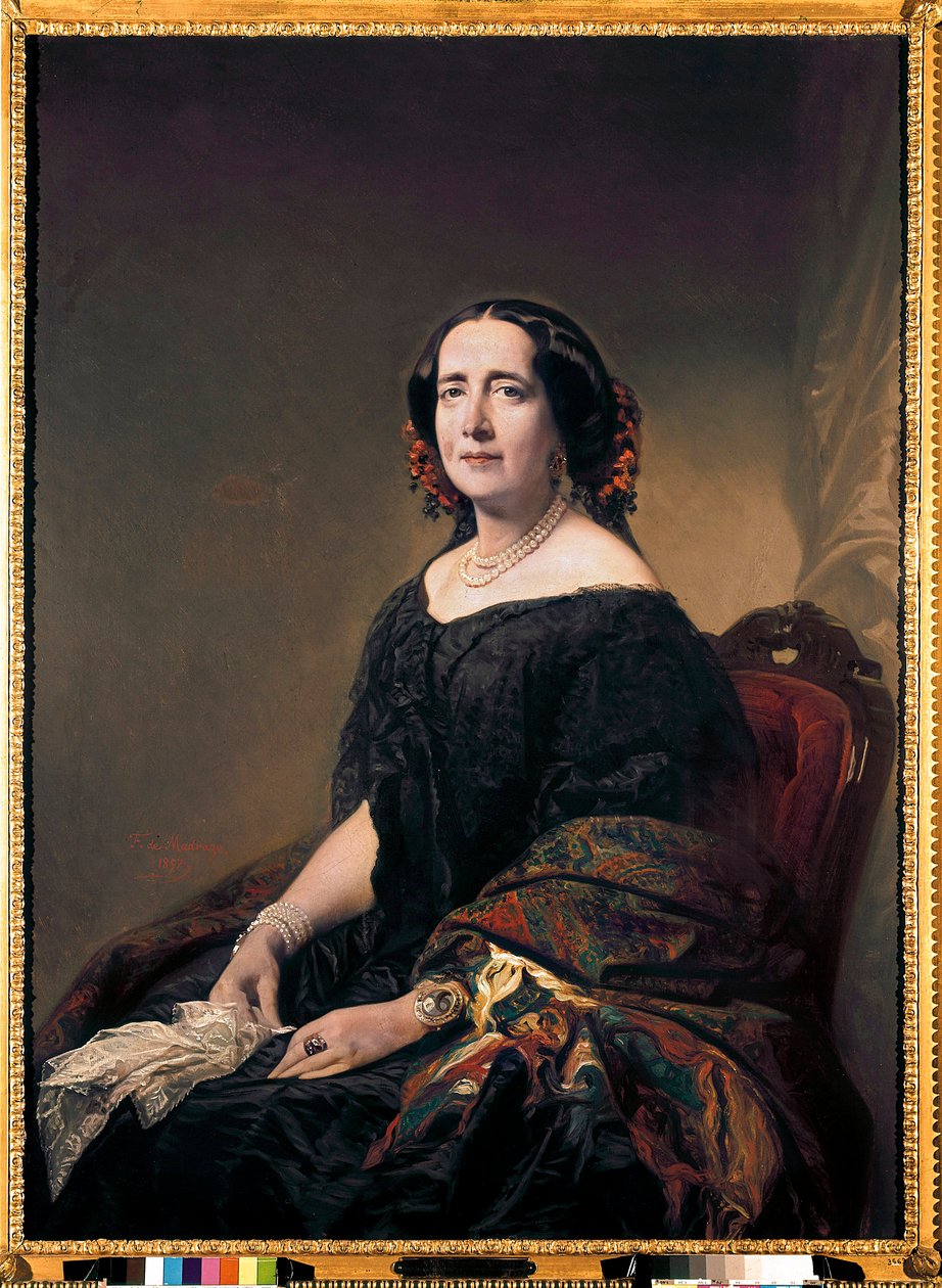 Porträtt av den kubanska bokstäverkvinnan Gertrudis Gomez de Avellaneda av Federico de Madrazo y Kuntz