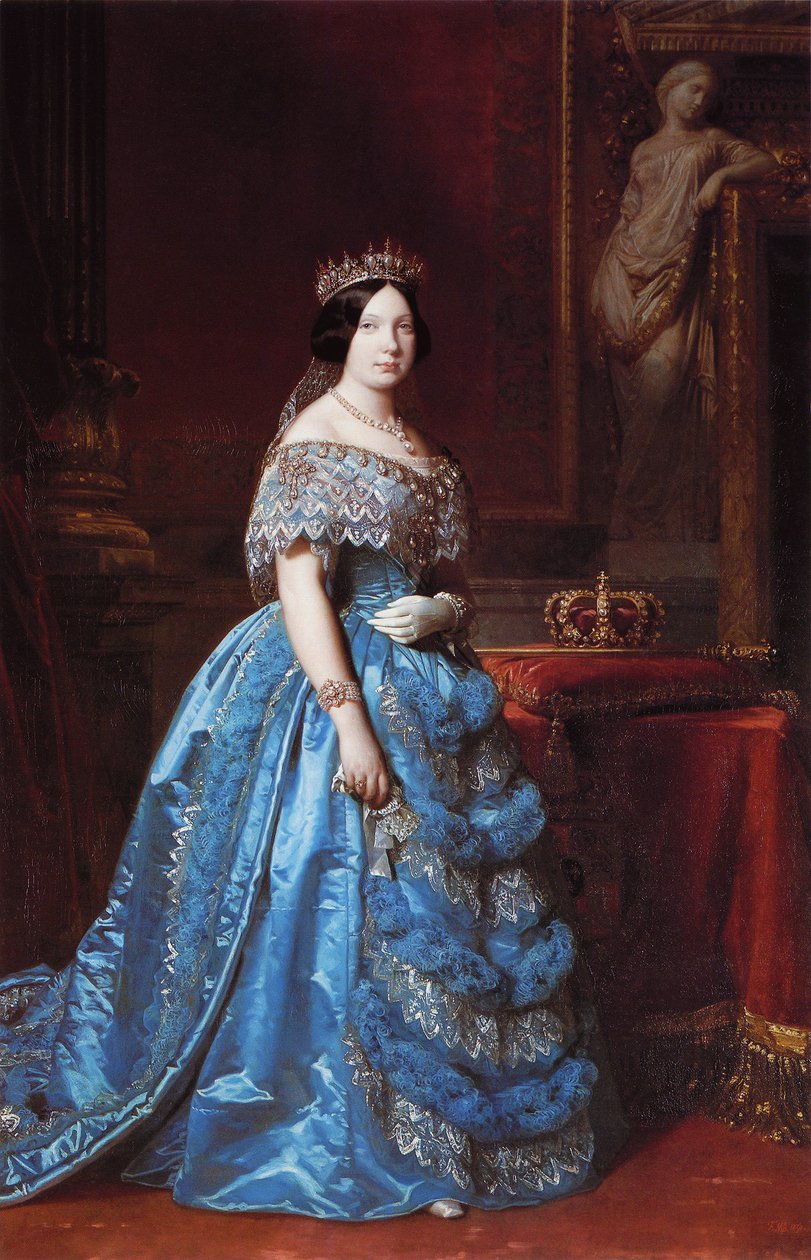 Spanska: Retrato de la reina Isabel II de España (1830-1904) Porträtt av Isabella II av Spanien av Federico de Madrazo y Kuntz