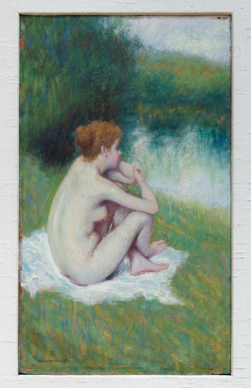 Efter badet, ca 1886-90 (olja på pannå) av Federigo Zandomeneghi