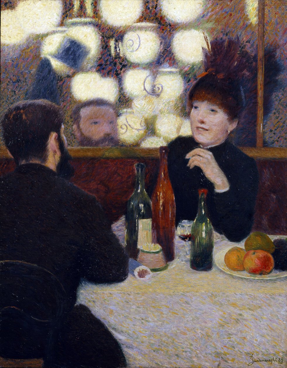 På Cafe de la Nouvelle Athenes (porträtt av Suzanne Valadon av Federigo Zandomeneghi