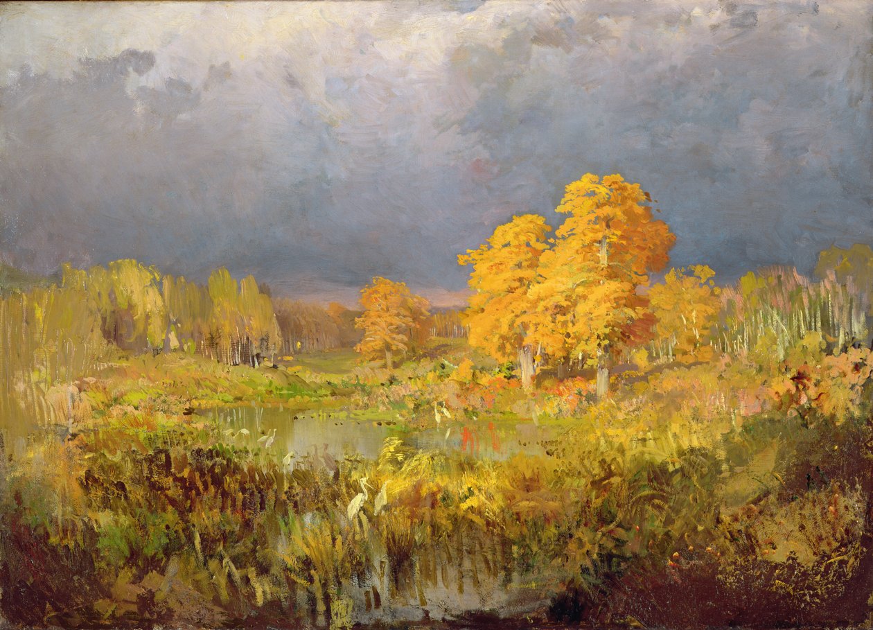 Skogsträsk på hösten, ca 1872 av Fedor Aleksandrovich Vasiliev
