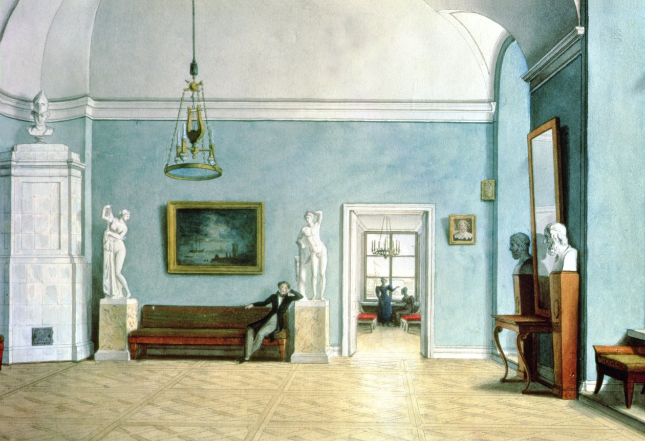 Nyklassisk interiör, ca 1820 av Fedor Petrovich Tolstoy