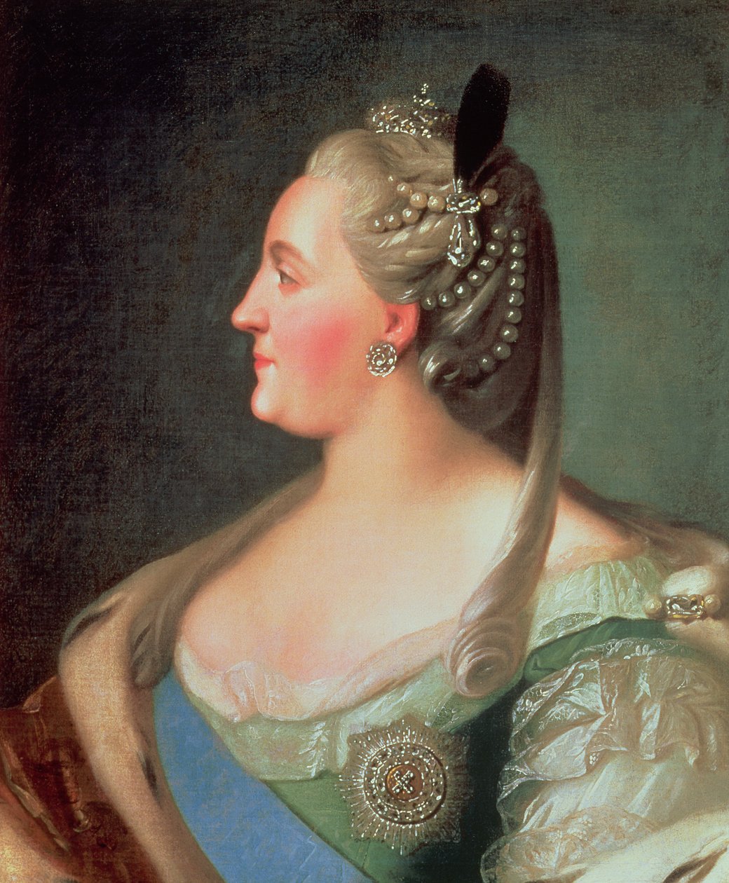 Porträtt av kejsarinnan Katarina II den stora (1729-96), efter 1763 av Fedor Stepanovich Rokotov