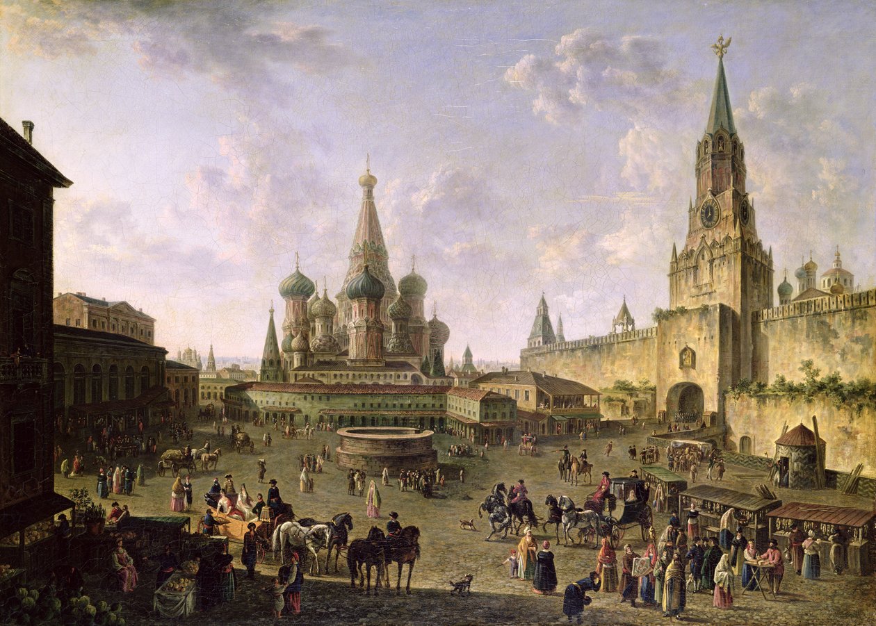 Röda torget, Moskva, 1801 av Fedor Yakovlevich Alekseev
