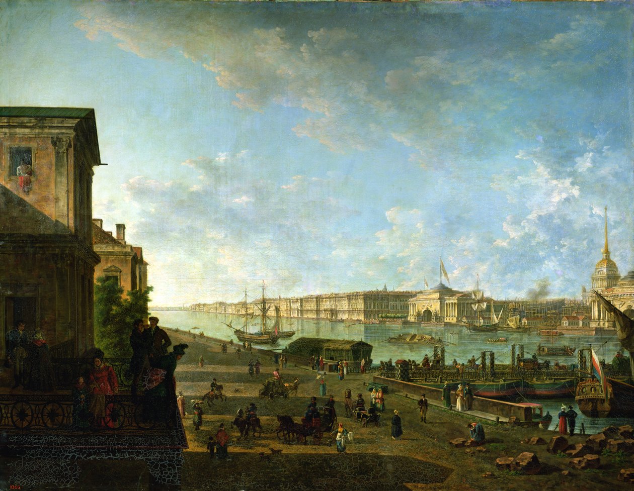 Amiralitetet och Vinterpalatset sett från Military College, 1794 av Fedor Yakovlevich Alekseev