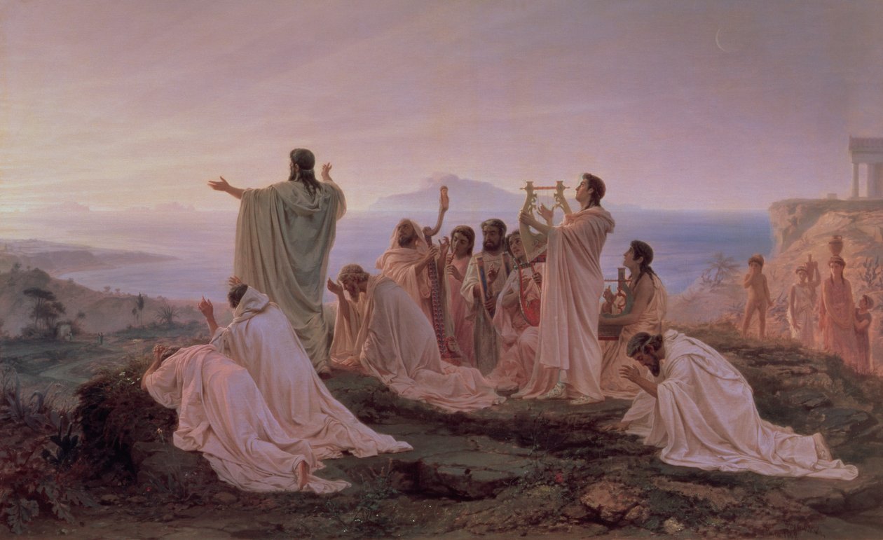 Pythagoræernes Hymne to the Rising Sun, 1869 swed av Fedor Andreevich Bronnikov