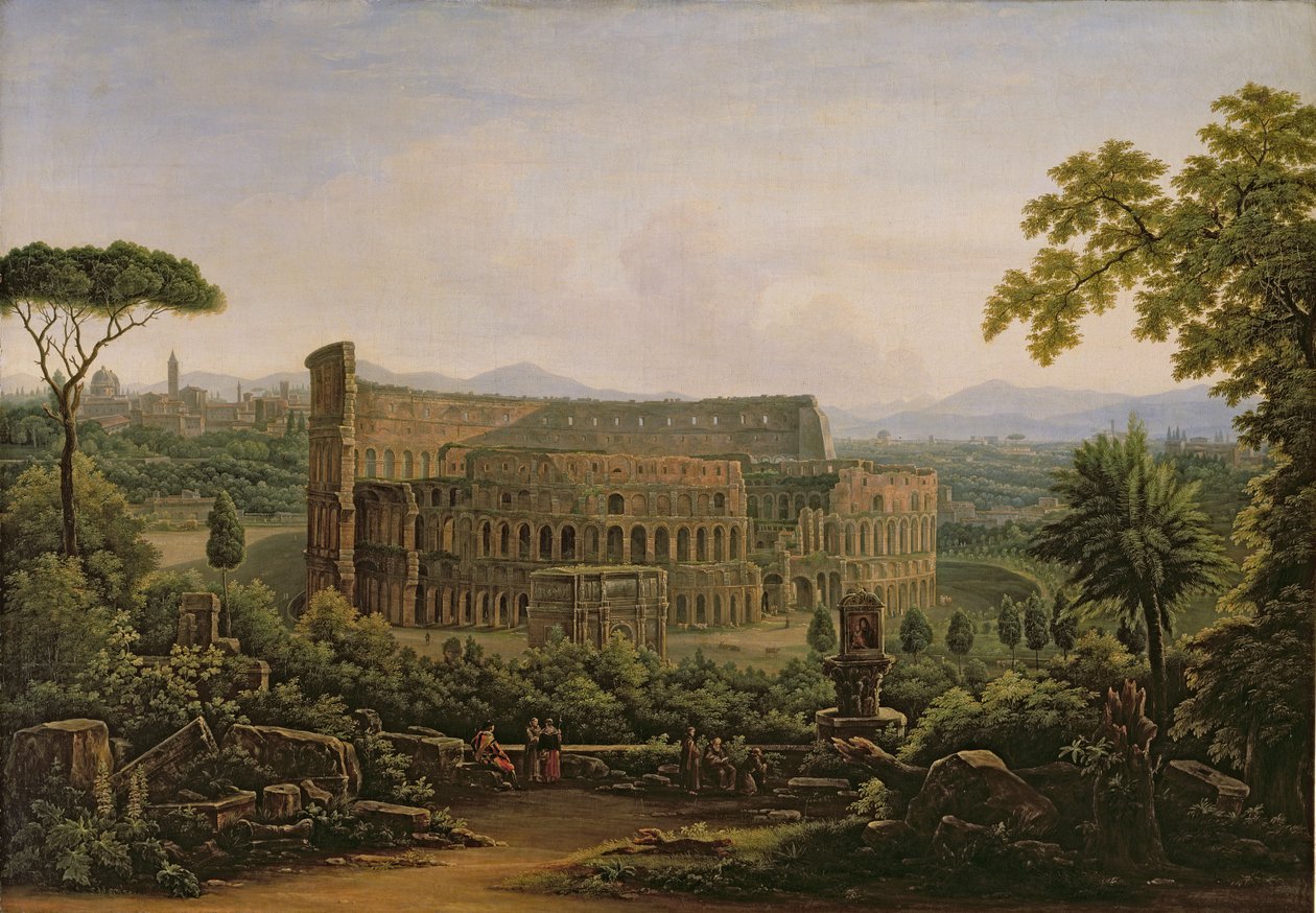 Utsikt över Colosseum från Palatine Hill, Rom, 1816 av Fedor Mikhailovich Matveev