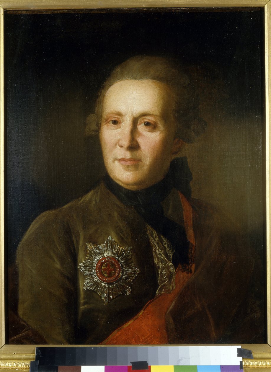Porträtt av poeten Alexander Sumarokov (1717-1777) (Porträtt av poeten A. Sumarokov). Målning av Fjodor (Fedor eller Fiodor) Stepanovich Rokotov (1735-1808), olja på duk, cirka 1770-1780. Rysk konst från 1700-talet. Statens konstmuseum i Lettland, Riga (L av Fedor Stepanovich Rokotov