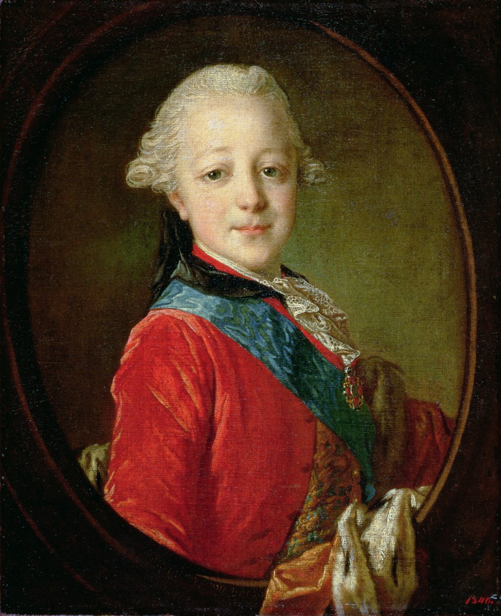 Porträtt av Pavel Petrovich (1754-1801) 1761 av Fedor Stepanovich Rokotov