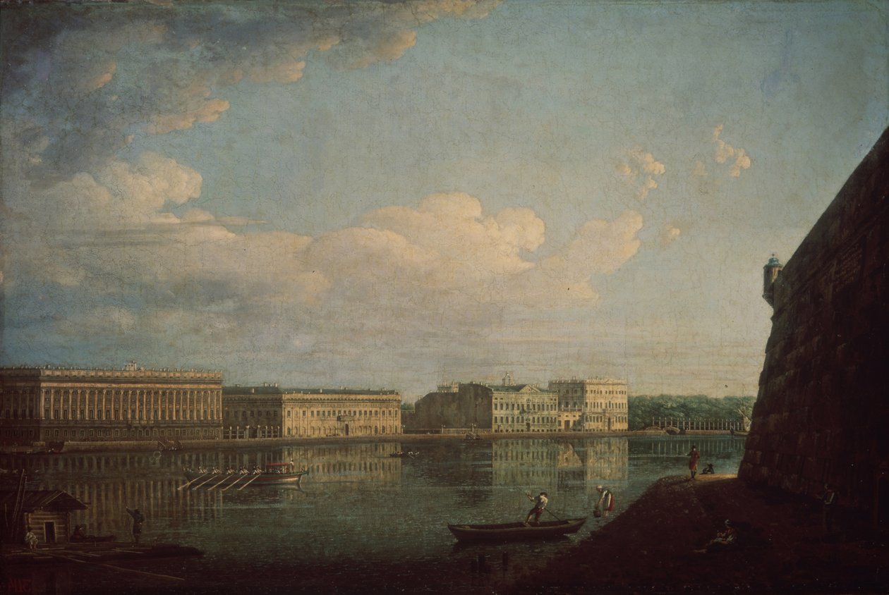 Palace Embankment sett från Peter och Paul-fästningen, 1794 av Fedor Yakovlevich Alekseev