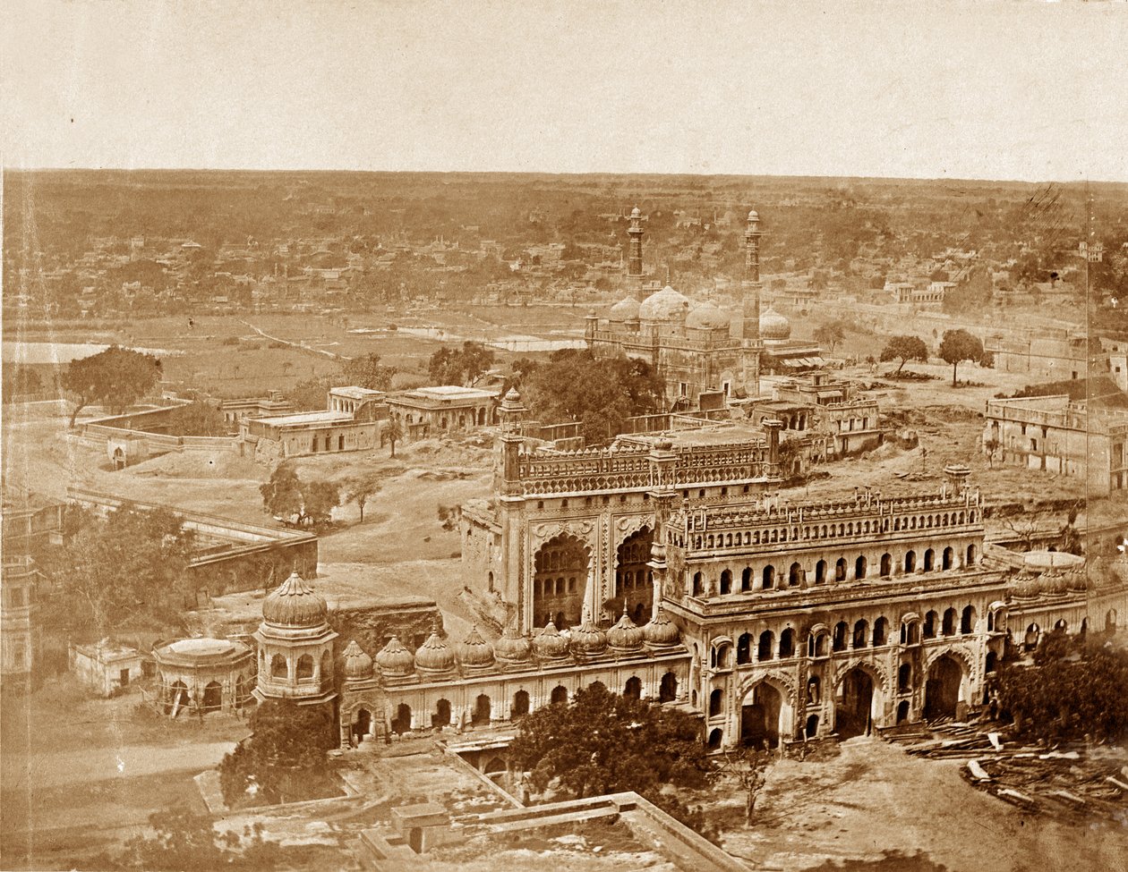 Panorama över MachiBoran, Lucknow av Felice Beato