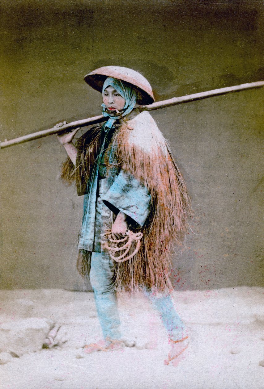 Coolie i vinterklänning, Japan, 1882 av Felice Beato