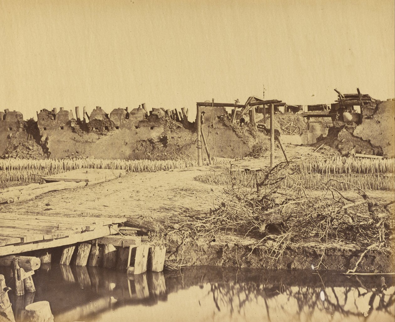 Exteriör av North Fort som visar den engelska ingången 21 augusti 1860 av Felice Beato