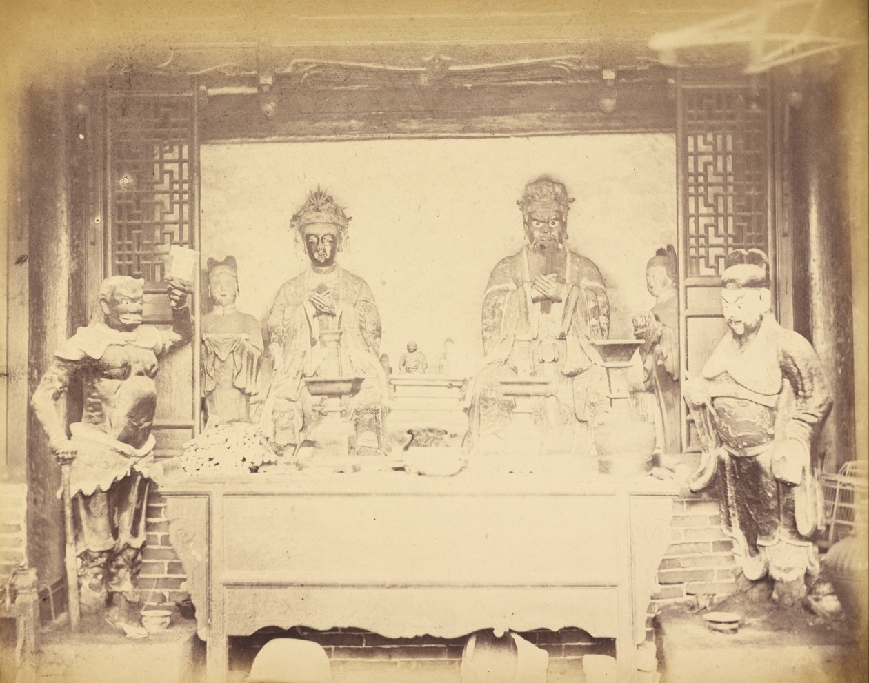 Huvudkontorshuset, 1:a divisionen, Pehtang, Kina, 1 augusti 1860 av Felice Beato