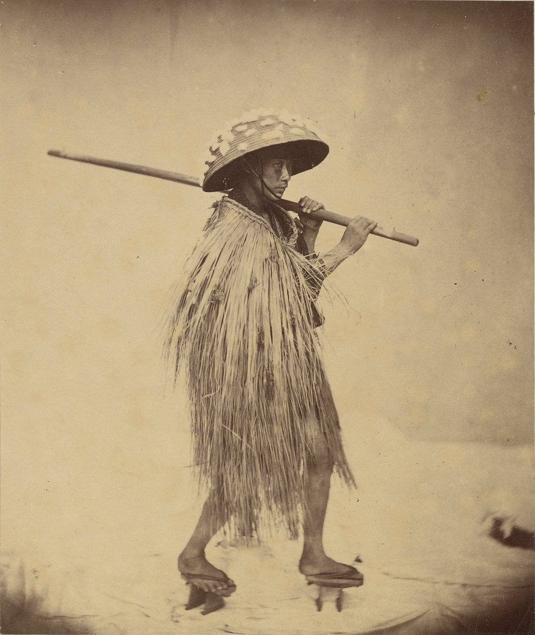Japanska i Mackintosh, ca 1865 av Felice Beato