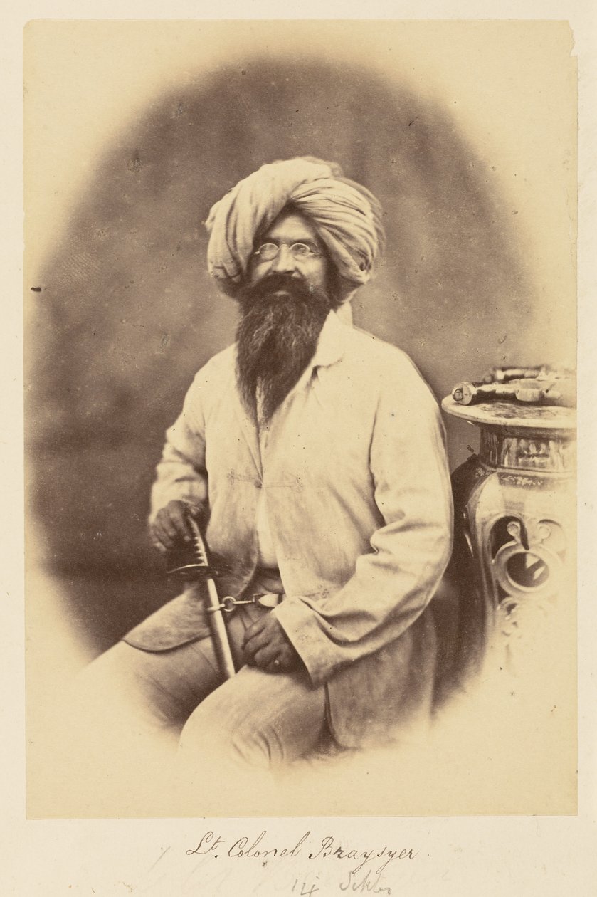 Överstelöjtnant Braysyer. [14:e Sikhs av Felice Beato