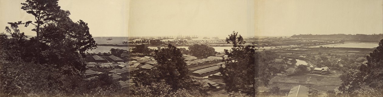 Panorama, Yokohama från Governors Hill av Felice Beato