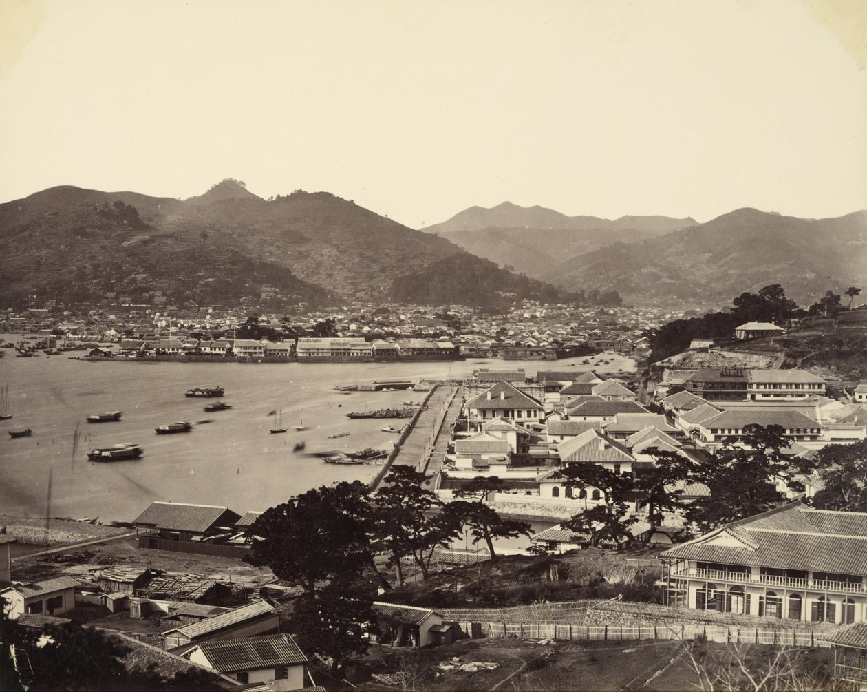 Delvis panoramautsikt över Nagasaki av Felice Beato
